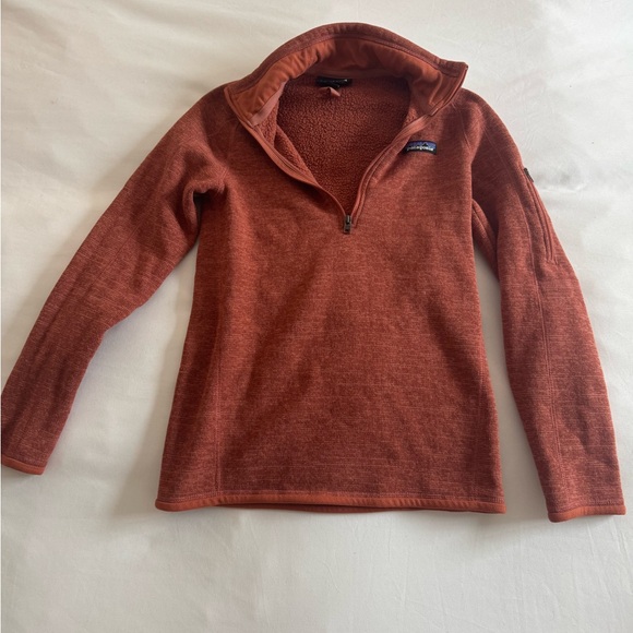 Patagonia Better Sweater Red/orange Rust Quarter-Zip Fleece - Picture 2 of 6